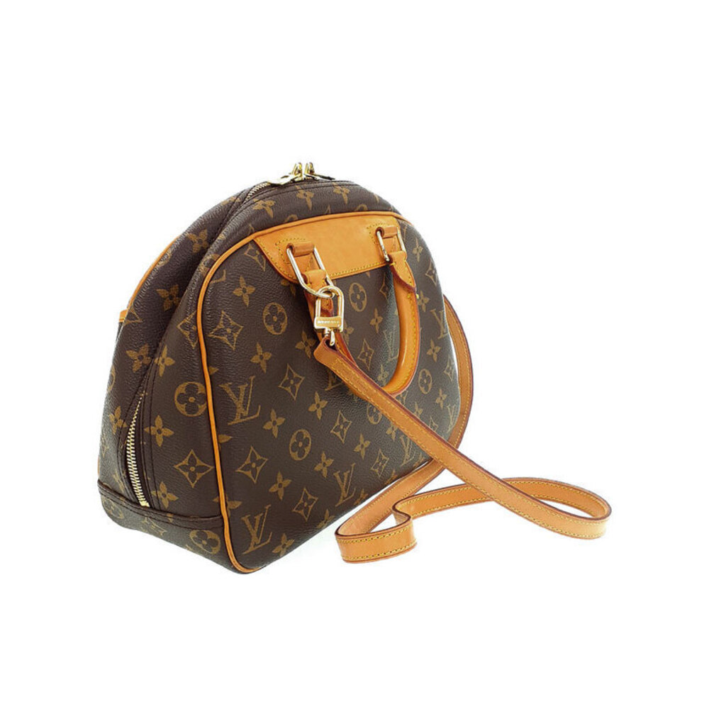 Louis Vuitton Bag Leather Trouville Shoulder Brown Brown Monogram